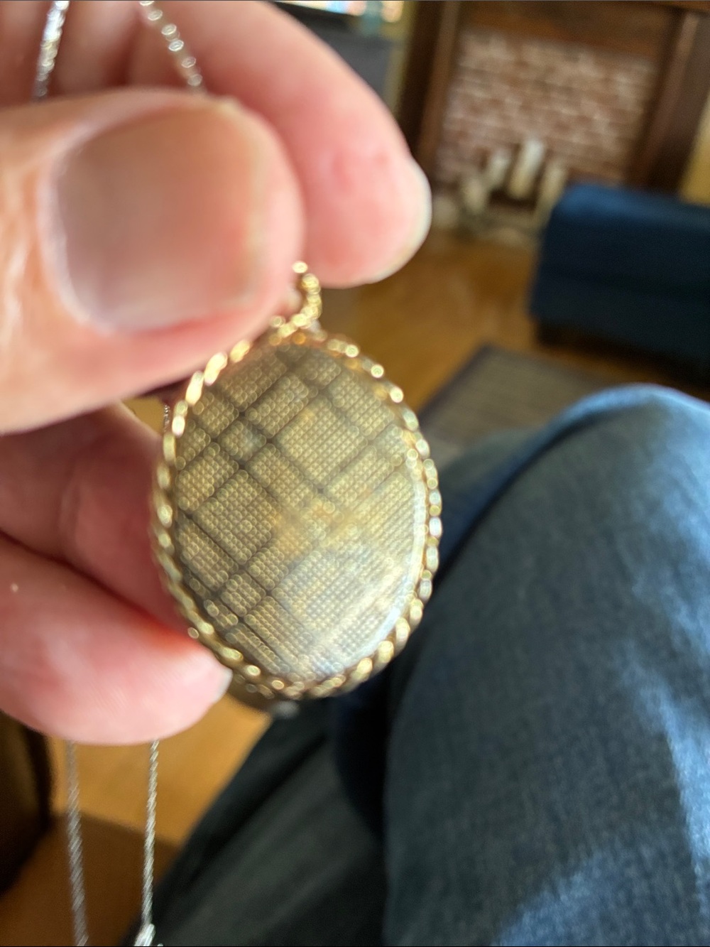 Gold-Tone Virgin Mary Pendant Necklace - Blue and Gold - Picture 3 of 4